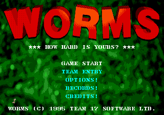 Worms title screen for Sega Genesis